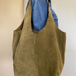 Sundance Olive Green Suede Hobo